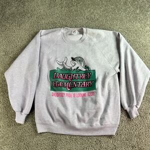 VTG 90s Daughtrey Elementary Sweatshirt Womens 2X Purple Gray Florida Crewneck